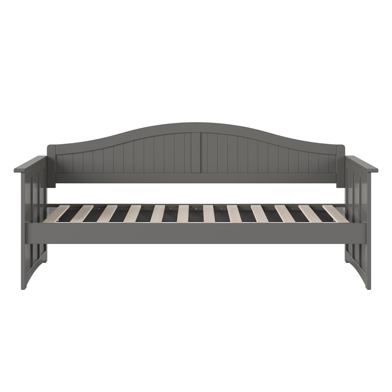 AFI Nantucket Mid-Century Solid Wood Twin Daybed with Groove Beadboard in Gray