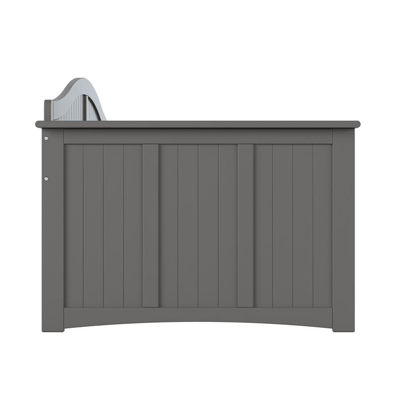AFI Nantucket Mid-Century Solid Wood Twin Daybed with Groove Beadboard in Gray