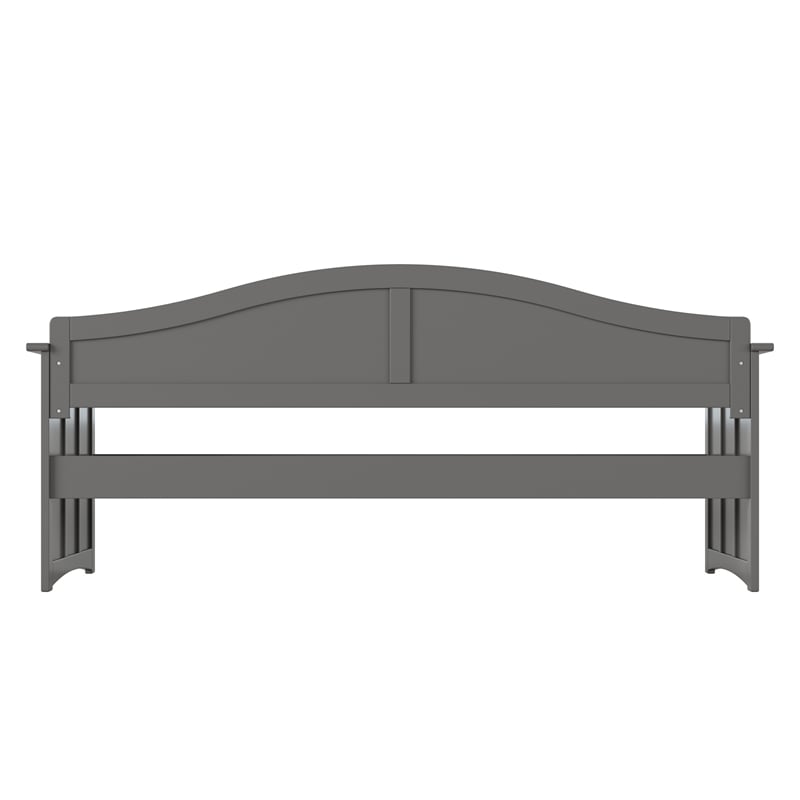 AFI Nantucket Mid-Century Solid Wood Twin Daybed with Groove Beadboard in Gray