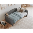 AFI Nantucket Mid-Century Solid Wood Twin Daybed with Groove Beadboard in Gray