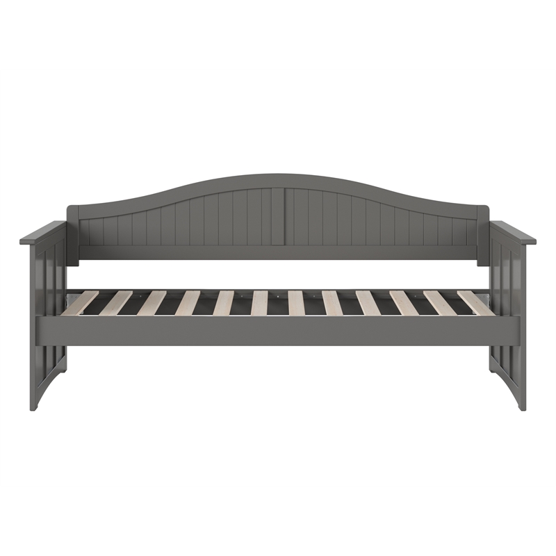AFI Nantucket Mid-Century Solid Wood Twin Daybed with Groove Beadboard in Gray