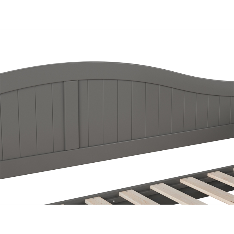 AFI Nantucket Mid-Century Solid Wood Twin Daybed with Groove Beadboard in Gray