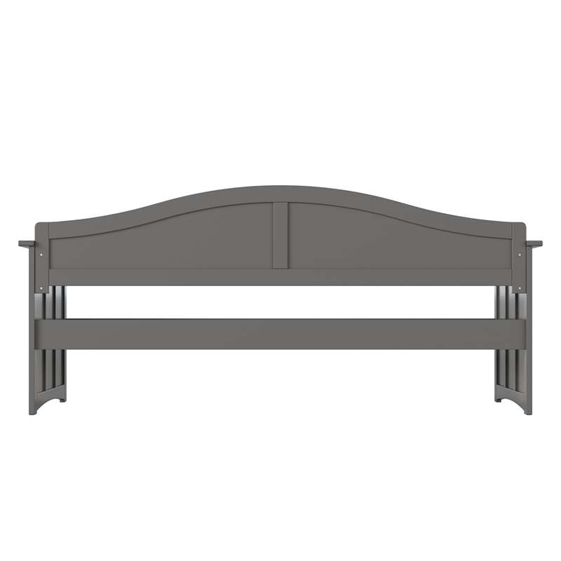 AFI Nantucket Mid-Century Solid Wood Twin Daybed with Groove Beadboard in Gray