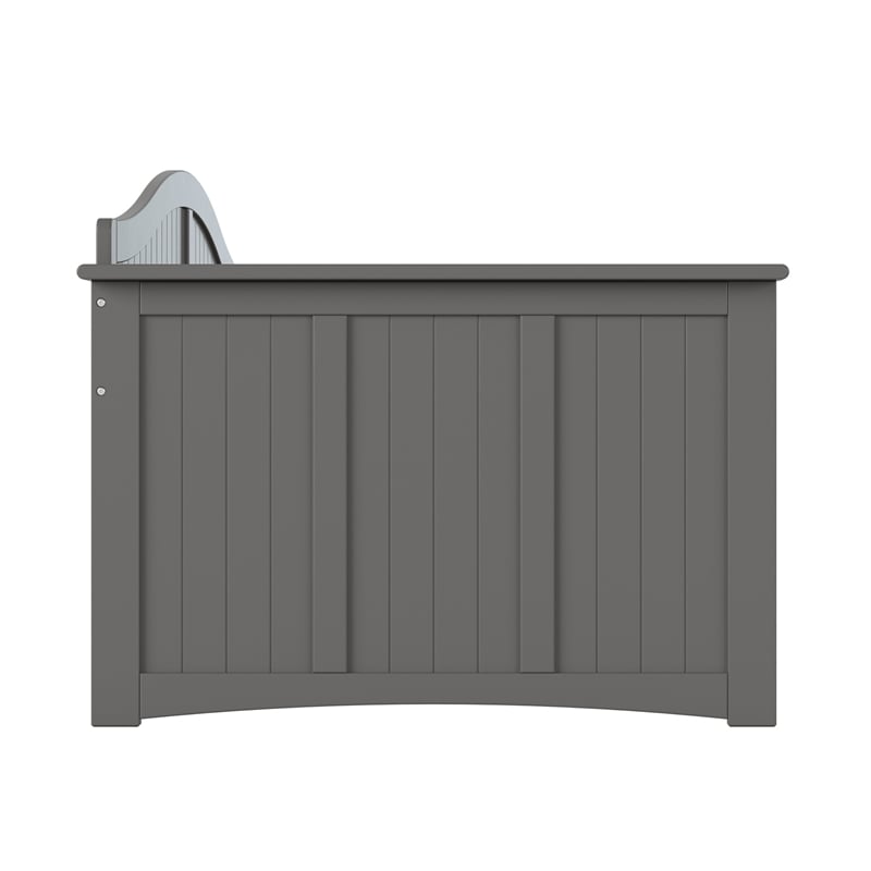 AFI Nantucket Mid-Century Solid Wood Twin Daybed with Groove Beadboard in Gray
