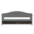 AFI Nantucket Mid-Century Solid Wood Daybed with Twin Trundle in Gray