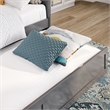 AFI Acadia Mid-Century Solid Wood Twin Daybed with Twin Trundle in Gray