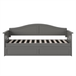 AFI Acadia Mid-Century Solid Wood Twin Daybed with Twin Trundle in Gray