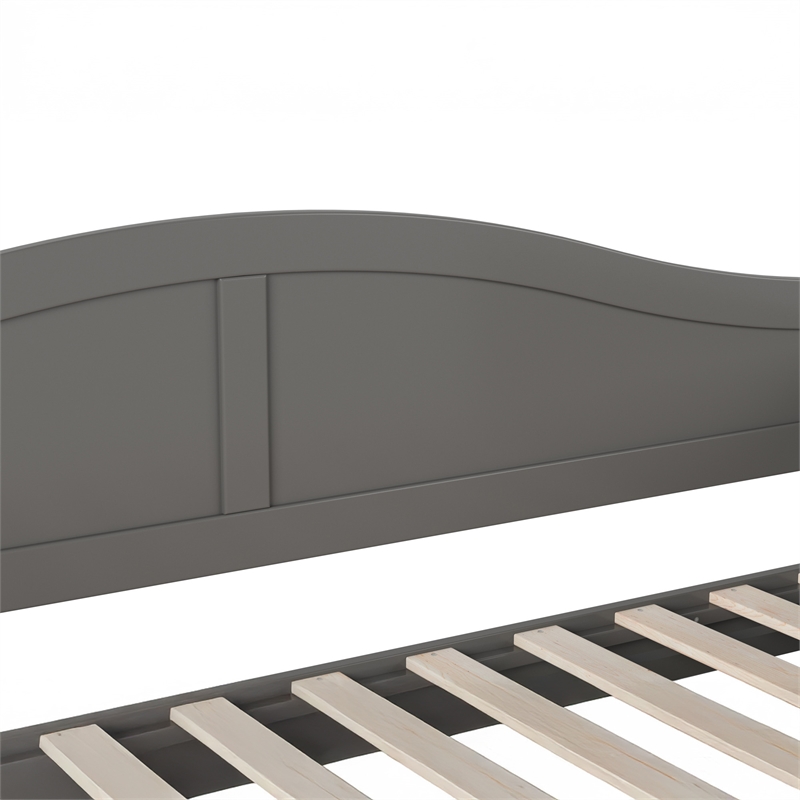 AFI Acadia Mid-Century Solid Wood Twin Daybed with Twin Trundle in Gray