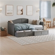 AFI Nantucket Mid-Century Solid Wood Twin Daybed with Set of 2 Drawers in Gray