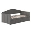 AFI Nantucket Mid-Century Solid Wood Twin Daybed with Set of 2 Drawers in Gray