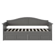 AFI Nantucket Mid-Century Solid Wood Twin Daybed with Set of 2 Drawers in Gray
