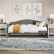 AFI Acadia Mid-Century Solid Wood Twin Daybed with Back Board in Gray