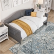 AFI Acadia Mid-Century Solid Wood Twin Daybed with Back Board in Gray