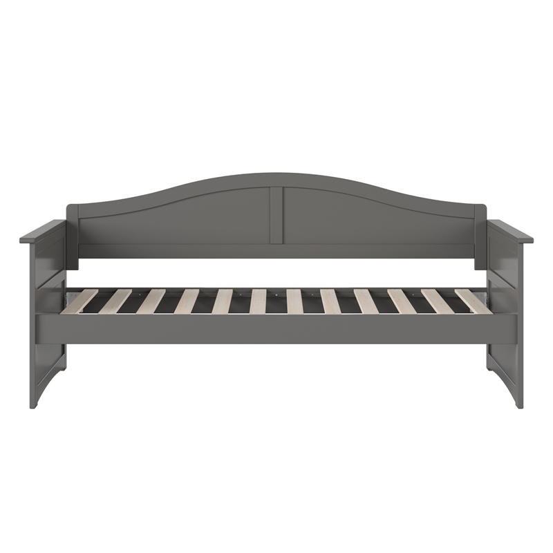 AFI Acadia Mid-Century Solid Wood Twin Daybed with Back Board in Gray