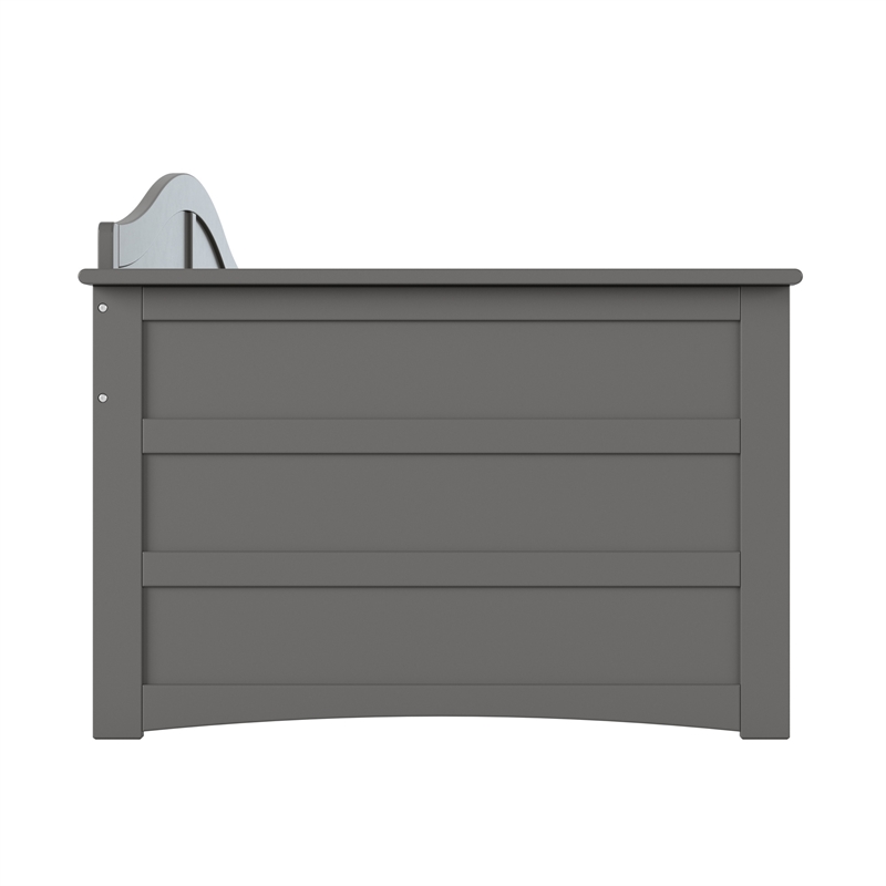 AFI Acadia Mid-Century Solid Wood Twin Daybed with Back Board in Gray