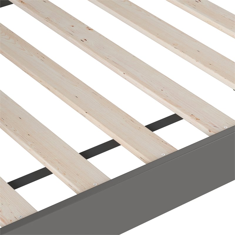 AFI Acadia Mid-Century Solid Wood Twin Daybed with Back Board in Gray