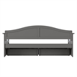 AFI Acadia Mid-Century Solid Wood Twin Daybed with Set of 2 Drawers in Gray