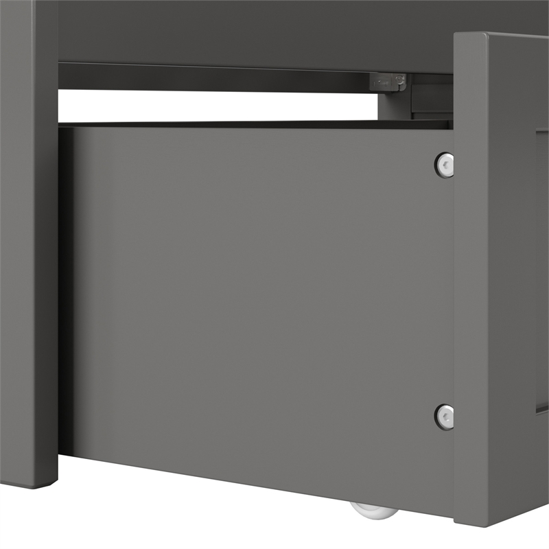 AFI Acadia Mid-Century Solid Wood Twin Daybed with Set of 2 Drawers in Gray