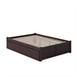 AFI Concord Wood King Platform Bed w/ Footboard and Twin XL Trundle in Espresso