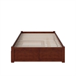 AFI Concord Wood King Platform Bed w/ Footboard and Twin XL Trundle in Walnut