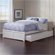 Orlando Wood King Platform Bed with Footboard and Twin XL Trundle in White