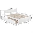 Orlando Wood King Platform Bed with Footboard and Twin XL Trundle in White