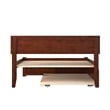 Orlando Wood King Platform Bed with Footboard and Twin XL Trundle in Walnut