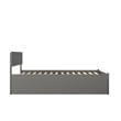 Orlando Wood King Platform Bed with Footboard and Twin XL Trundle in Grey