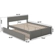 Orlando Wood King Platform Bed with Footboard and Twin XL Trundle in Grey