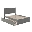 Nantucket Wood King Platform Bed with Footboard and Twin XL Trundle in Grey