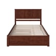 Madison Wood King Platform Bed with Footboard and Twin XL Trundle in Walnut