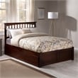 Mission Wood King Platform Bed with Footboard and Twin XL Trundle in Walnut