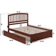 AFI Richmond Wood King Platform Bed with Footboard and Twin XL Trundle in Walnut