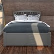 Richmond Solid Wood King Platform Bed with Footboard and Twin XL Trundle in Grey