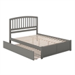 Richmond Solid Wood King Platform Bed with Footboard and Twin XL Trundle in Grey