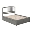 Richmond Solid Wood King Platform Bed with Footboard and Twin XL Trundle in Grey