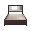 Mission Wood King Platform Bed with Footboard and Twin XL Trundle in Espresso