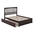 Mission Wood King Platform Bed with Footboard and Twin XL Trundle in Espresso