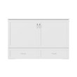 AFI Raleigh Modern Queen Solid Wood Murphy Bed Chest with Mattress in White