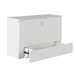 AFI Raleigh Modern Queen Solid Wood Murphy Bed Chest with Mattress in White