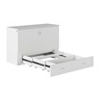 AFI Raleigh Modern Queen Solid Wood Murphy Bed Chest with Mattress in White