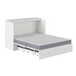 AFI Raleigh Modern Queen Solid Wood Murphy Bed Chest with Mattress in White