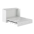 AFI Raleigh Modern Queen Solid Wood Murphy Bed Chest with Mattress in White