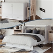 AFI Raleigh Modern Queen Solid Wood Murphy Bed Chest with Mattress in White
