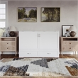 AFI Raleigh Modern Queen Solid Wood Murphy Bed Chest with Mattress in White