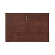 AFI Raleigh Modern Queen Solid Wood Murphy Bed Chest with Mattress in Walnut