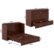 AFI Raleigh Modern Queen Solid Wood Murphy Bed Chest with Mattress in Walnut