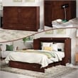 AFI Raleigh Modern Queen Solid Wood Murphy Bed Chest with Mattress in Walnut