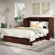 AFI Raleigh Modern Queen Solid Wood Murphy Bed Chest with Mattress in Walnut