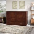 AFI Raleigh Modern Queen Solid Wood Murphy Bed Chest with Mattress in Walnut